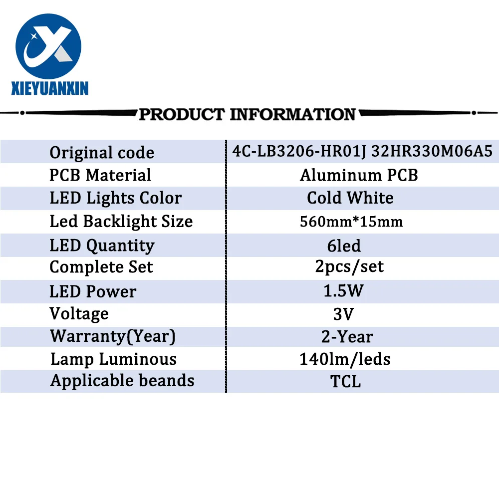 2szt/zestaw 560mm 6-diodowe podświetlenie telewizora Led do TCL 32inch 32HR330M06A5 D32A810 L32F1B TCL D32A810 B32A739 L32F3301B Y32G29 32M1 32S