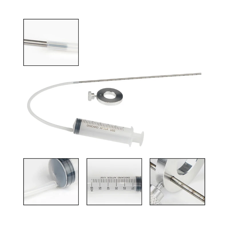 ユニバーサルオートバイフォークオイルレベルツールアジャスターサスペンションオイルレベルゲージシリンジ 60 ミリリットル調整可能なリング