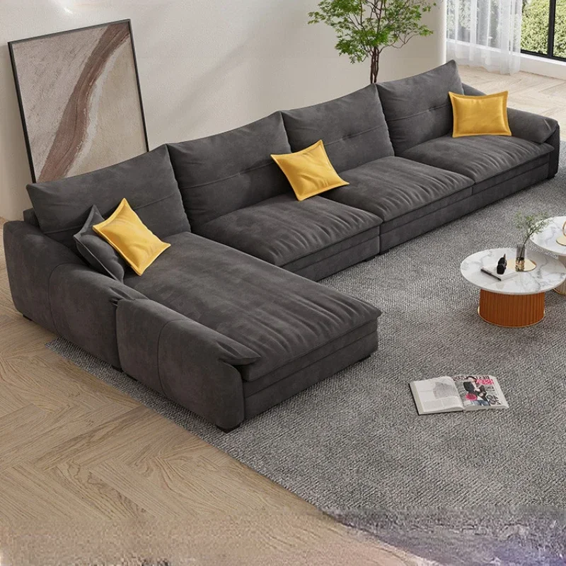 

Light Luxury Technology Fabric Sofa Nordic Simple Modern Cream Style Living Room down Sofa