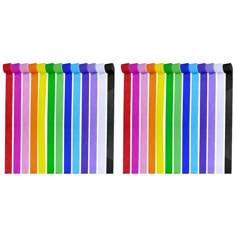 

Party Streamers Backdrop Decorations Crepe Paper Rainbow Streamers For Birthday Christmas(26 Rolls)