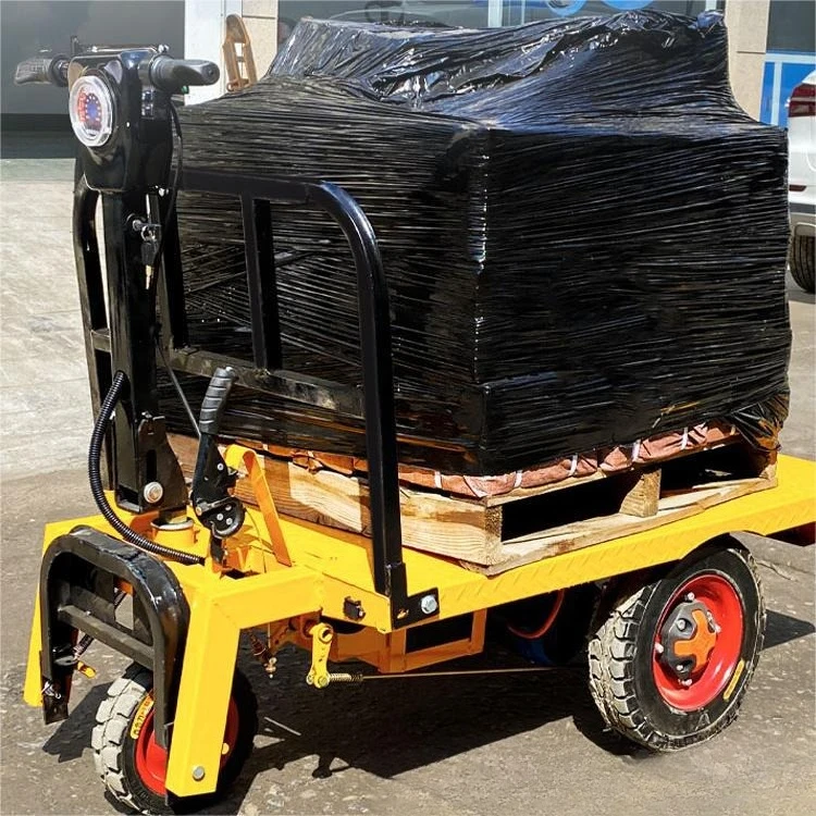 Electric three-wheeled flatbed truck can stand and sit, pull goods, push the dump truck to load, pull bricks, flatbed truck