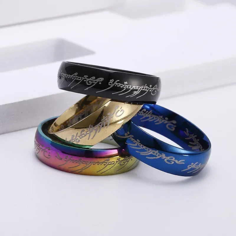 100PC/SET Rings King Elf Magic Titanium Steel Gollum Jewelry Frodo Dark Lord Sauron Ringwraith Collection Souvenir Cosplay Props