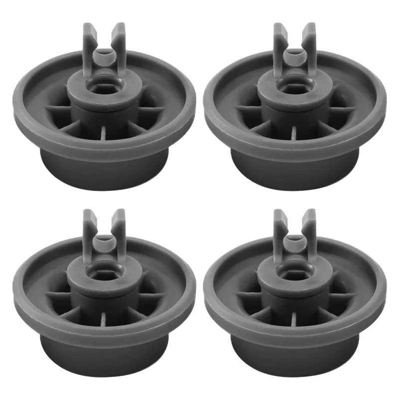 A46T 4 x Dishwasher Lower Basket Rail Wheels for Bosch Neff & Siemens Grey 165314