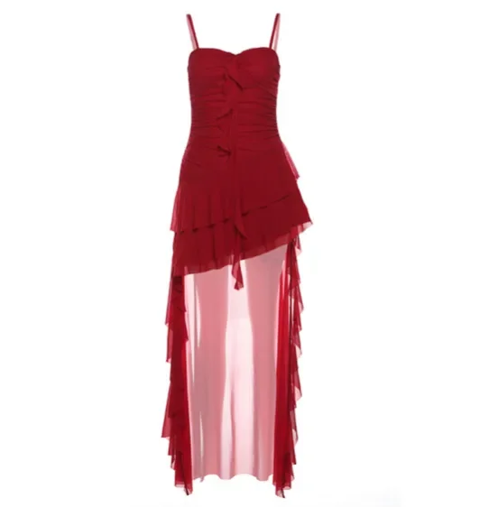 

Summer New Women's Solid Color Slimming High Waist Fashionable One Collar Strap Dress