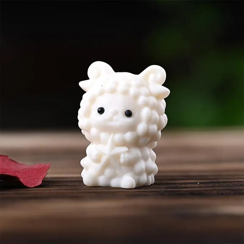 Cute Handmade Ivory Nut Goat Ornament 2027 New Year Zodiac Sheep Statue Figurine Home Decor Gift