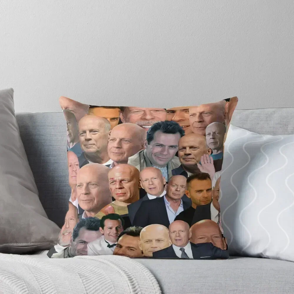 

brucewillis photo collage Throw Pillow Embroidered Cushion Cover bed pillows pillow pillowcase pillow