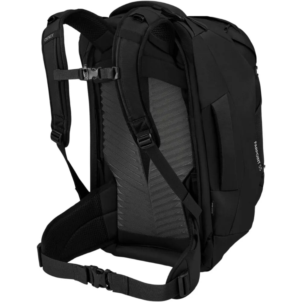 Ransel perjalanan pria Farpoint 55L, HITAM