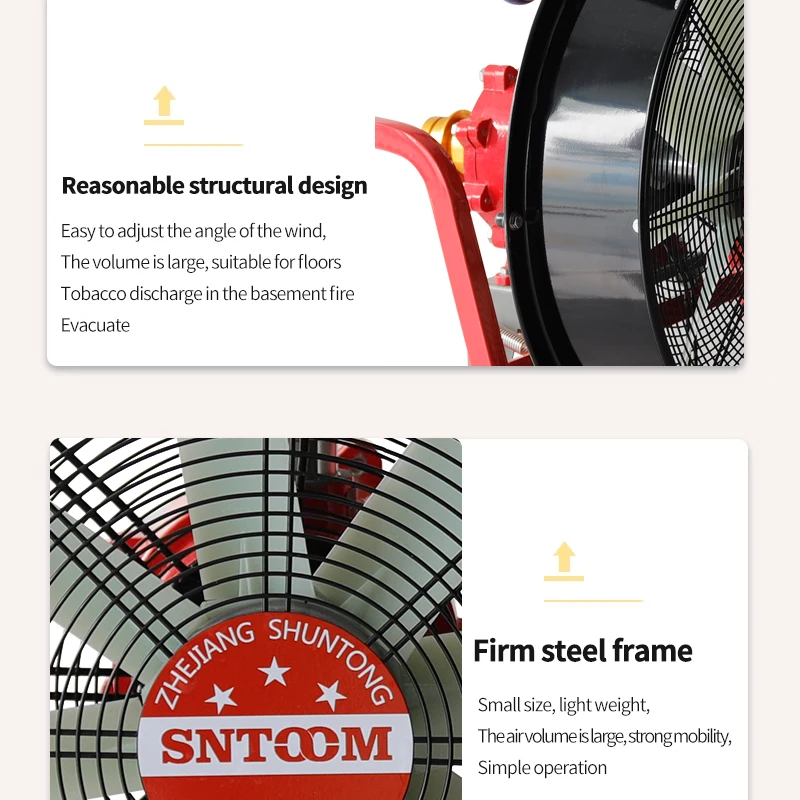 Ventole di ventilazione di scarico del fumo a pressione positiva della macchina idraulica mobile portatile di grandi dimensioni per la rimozione del fumo Positivo azionato dall'acqua