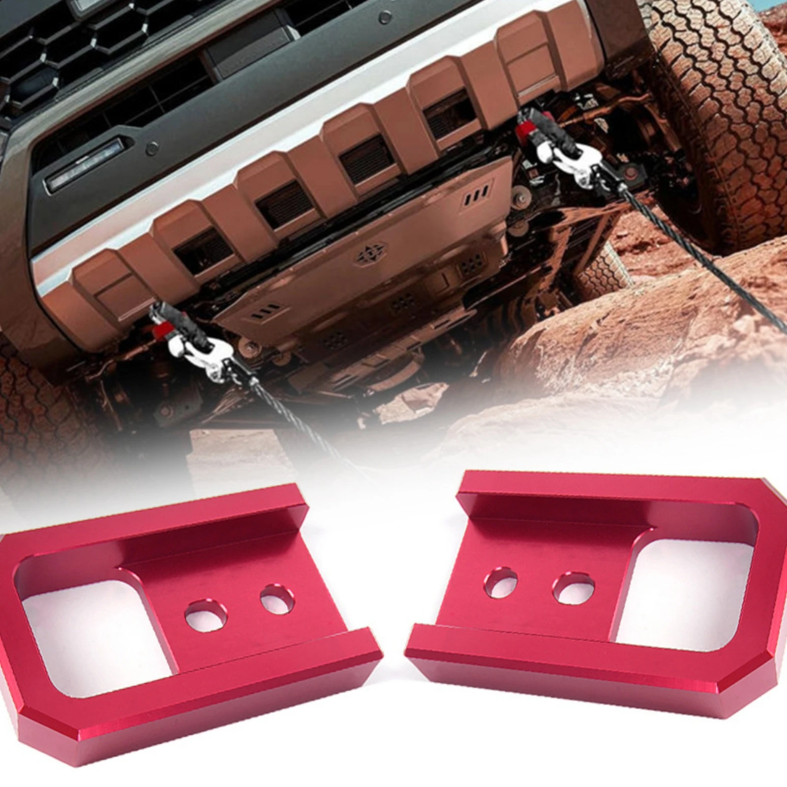 Front Bumper Tow Hooks Easy Install Front Bumper Tow Hook Hardware Rugged Metal for Truck Owners, Trail Riding