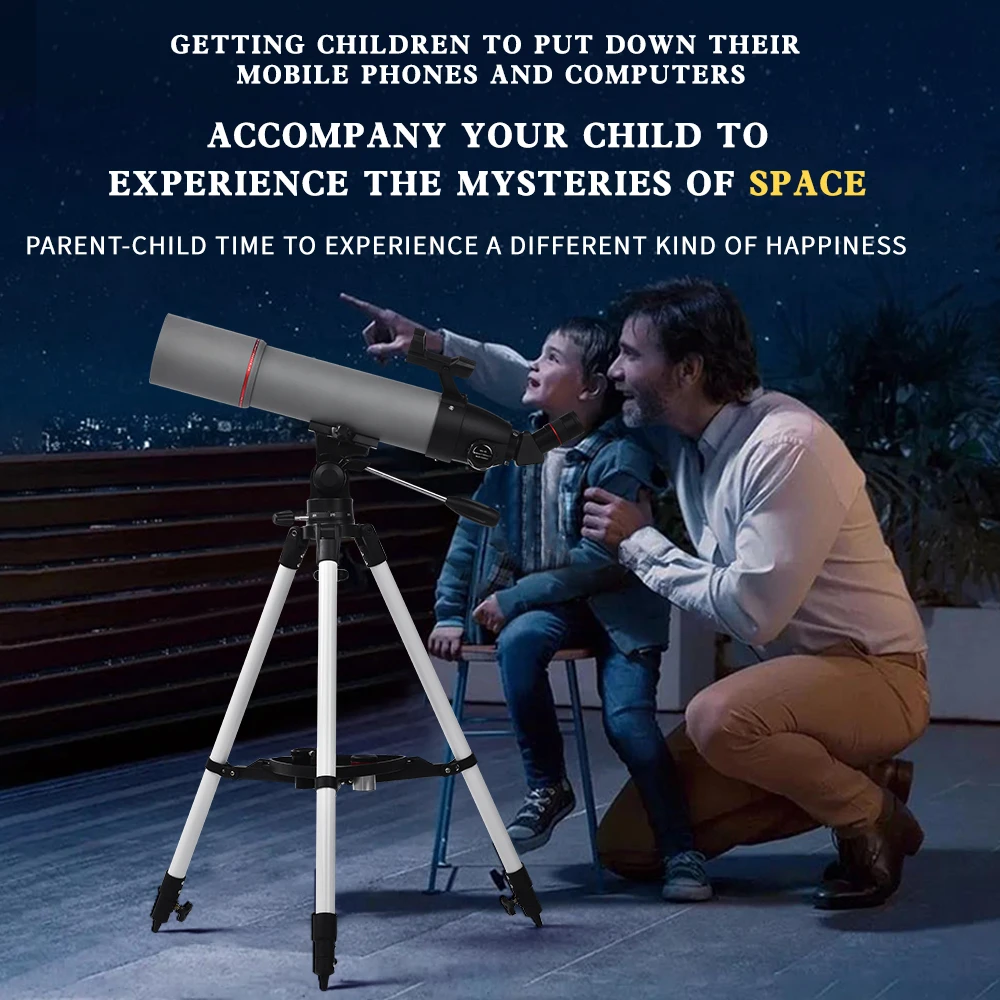 Professional 80500 Refractor Outdoor Astronomical Telescope 50080 for Adults Kids Telescopio To View Moon