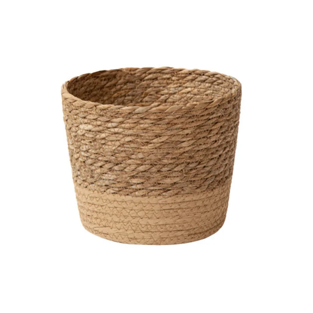 Leak-Proof Woven Grass Basket for Potted Plants Designed to Enhance Living Rooms Bedrooms and Other Interior Areas
