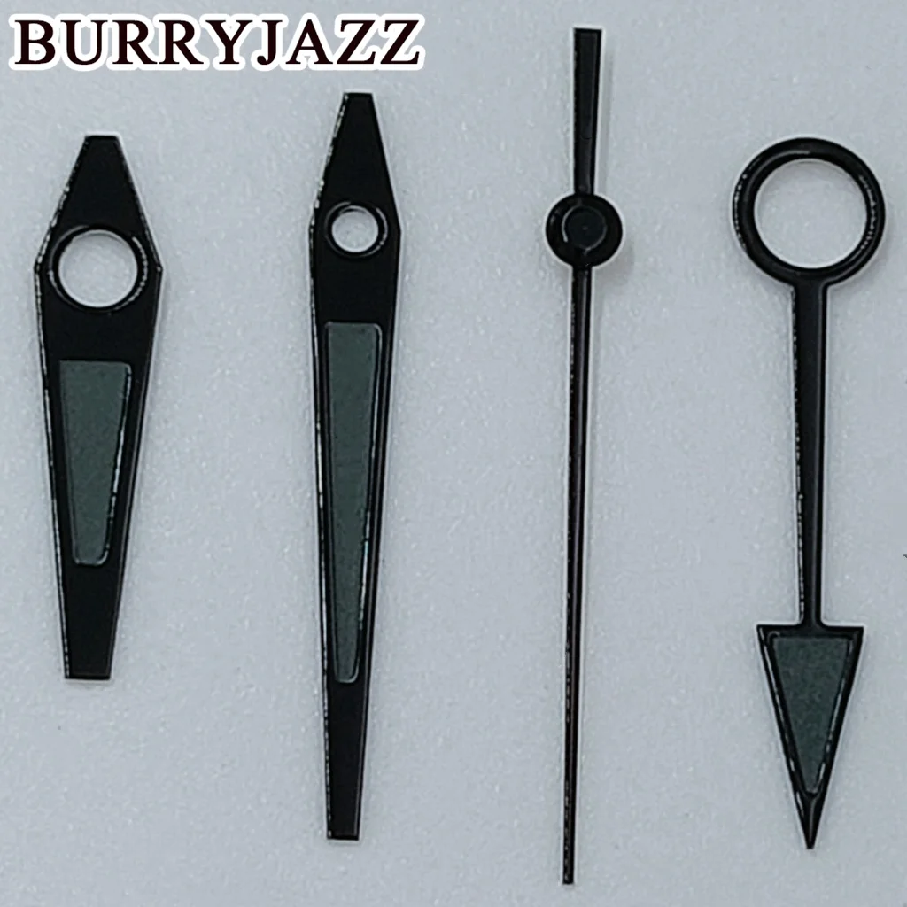 BURRYJAZZ NH34 GMT Uhrzeiger Silber Schwarz Gold Roségold Schwarz Grau Zeiger Grün Leuchtend – Detail 14