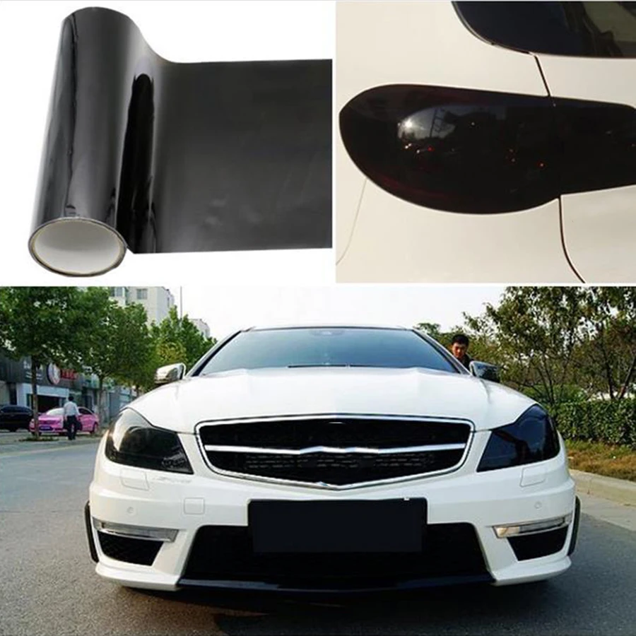 Car Headlight Tint Film Fog Light Taillight Smoke Black Tint Vinyl Film Waterproof Film for Headlights Armored Film for Cars