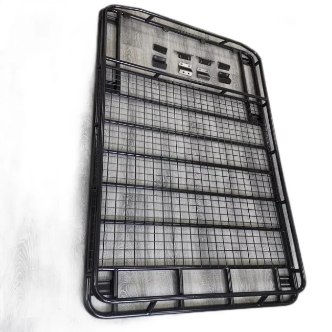 

4Runner Roof Rack Cargo Basket, Tubular Steel with Net & Wind Fairing, Aggressive Bull Horn Design for Off-Road Adventure