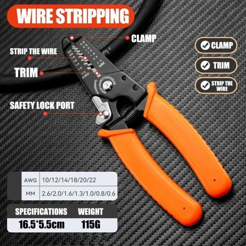 Anti-Slip Handle Wire Stripper Plier Labor Saving Manganese Steel Cable Clamping Pincers Easy Use Stripping Crimping Pliers