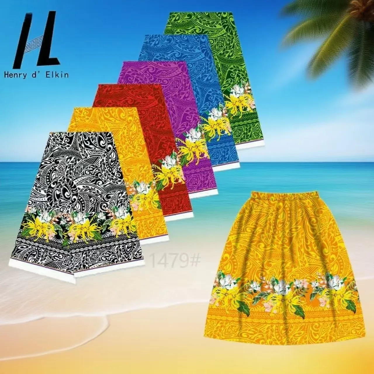 Hot Sale Custom Hawaiian Print Polyesterter Tropical Fropical Floral Style Women's Clothing Breathable Lightweight Fabric