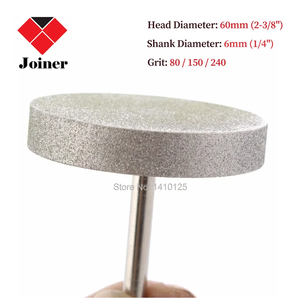 

60mm Cylinder Diamond Grinding Head Coated Cylindrical Burr Bits Mounted Points Shank 6mm Lapidary Tools for Stone Gemstone Jade