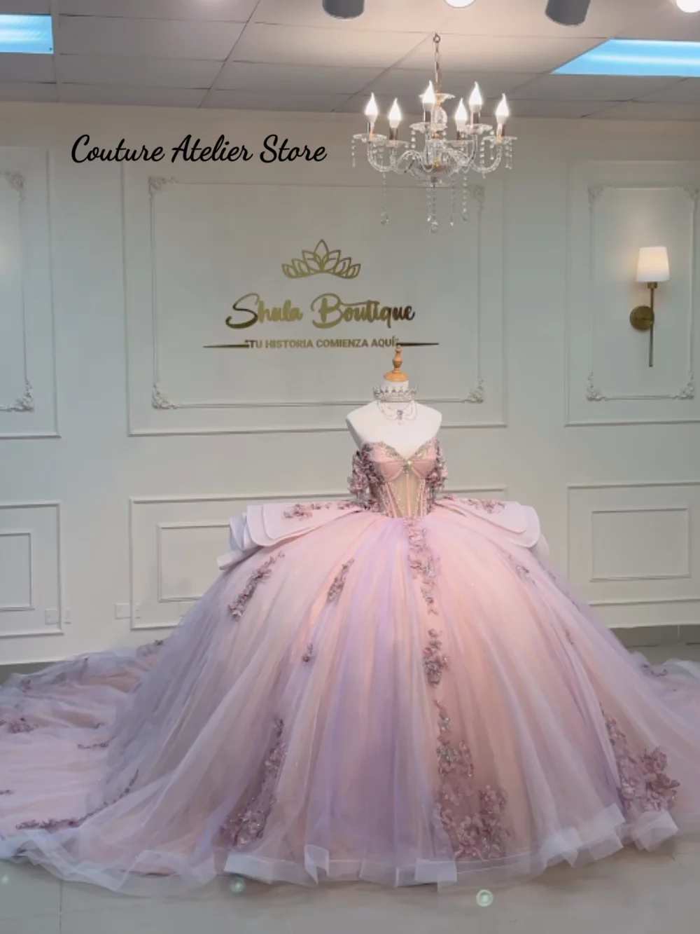 

Pink Quinceanera Dress 2026 Detachable Train Off Shoulder Princess Sweet 16 Years Birthday Prom Party Gown Backless Customized