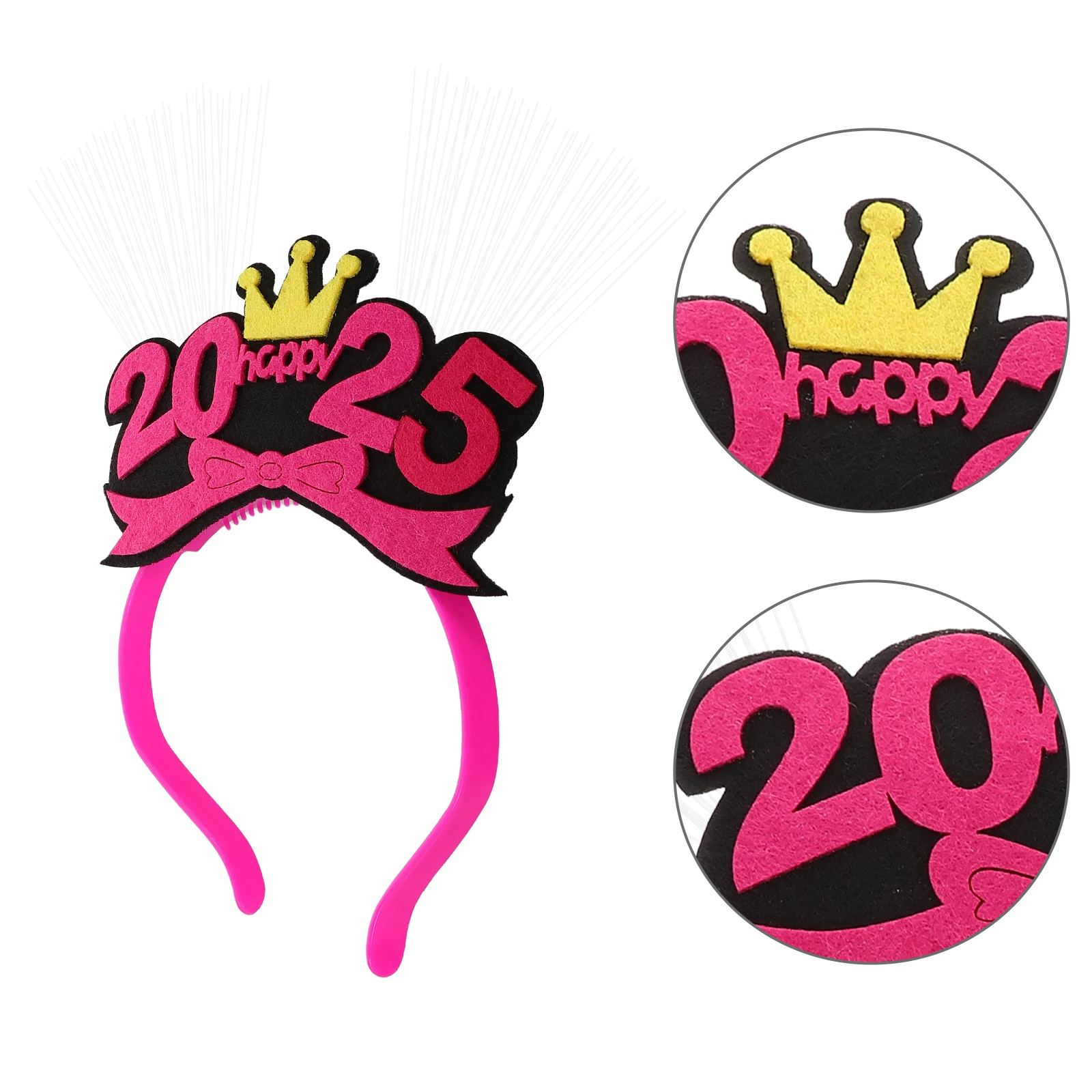 

Light Up New Year Bulk Fiber Glow Party Accessories Plastic Child Hairb s Happy Adult New Years Party Headwear Favor