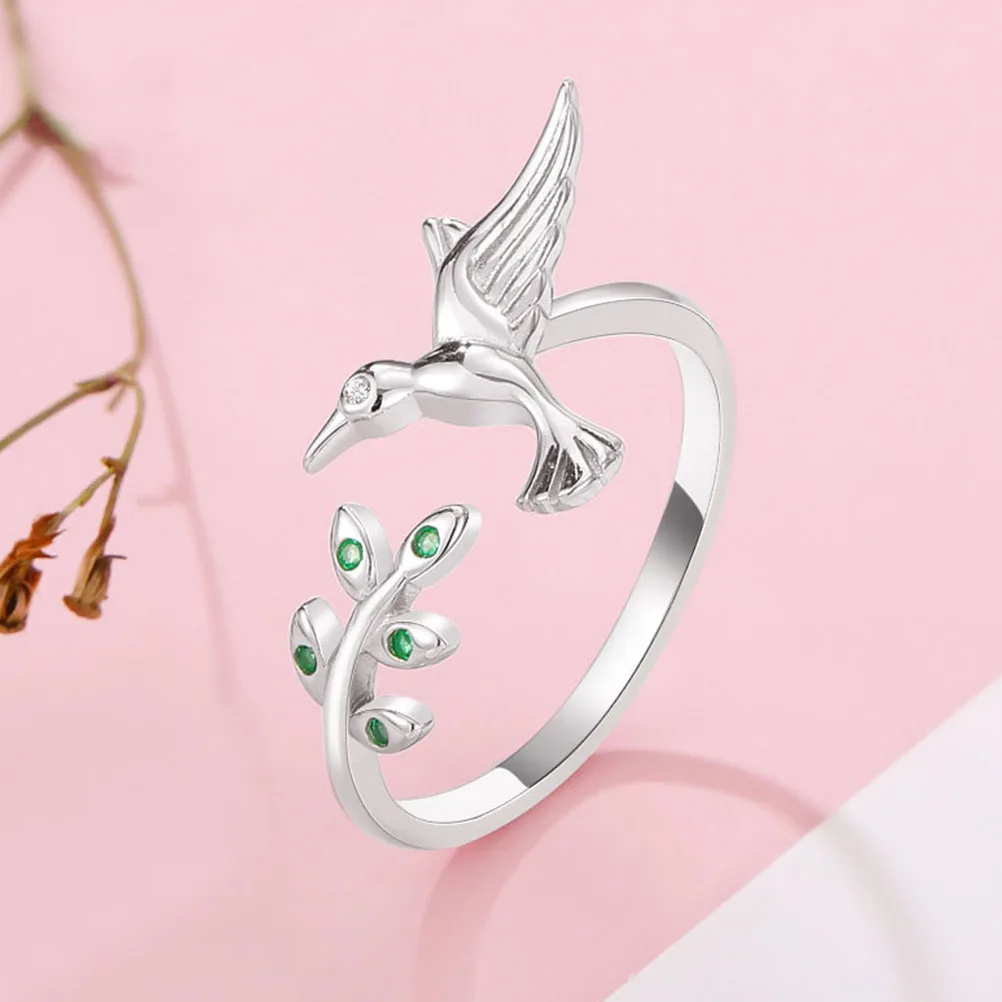 

Open Hummingbird Jewelry for Women Finger Girls Jewellery Adjustable Silver Miss