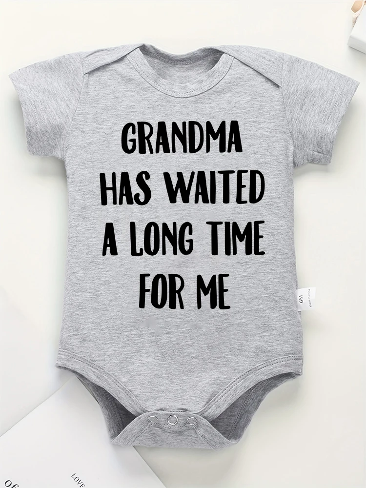 “Grandma Has Waited a Long Time For Me” Newborn Girl Clothes Fine Gift Beautiful Cute Baby Boy Bodysuit Cotton Free Shipping