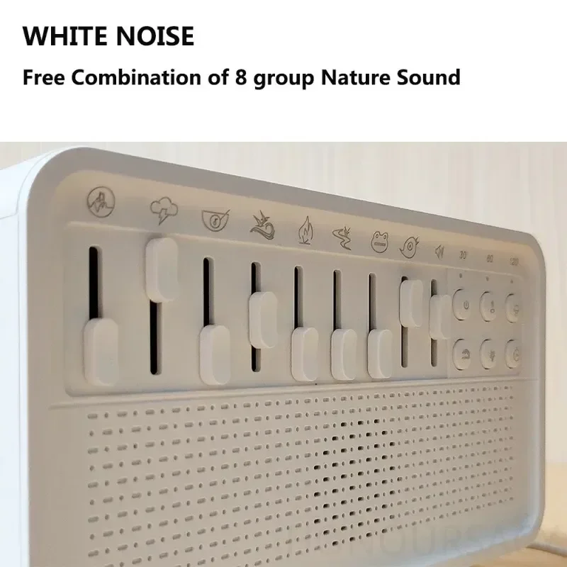 4 in 1 HIFI Bluetooth Speaker White Noise Sleep Aid Night Light Humidifier Machine with Free Combination of 8 Goup Nature Sound