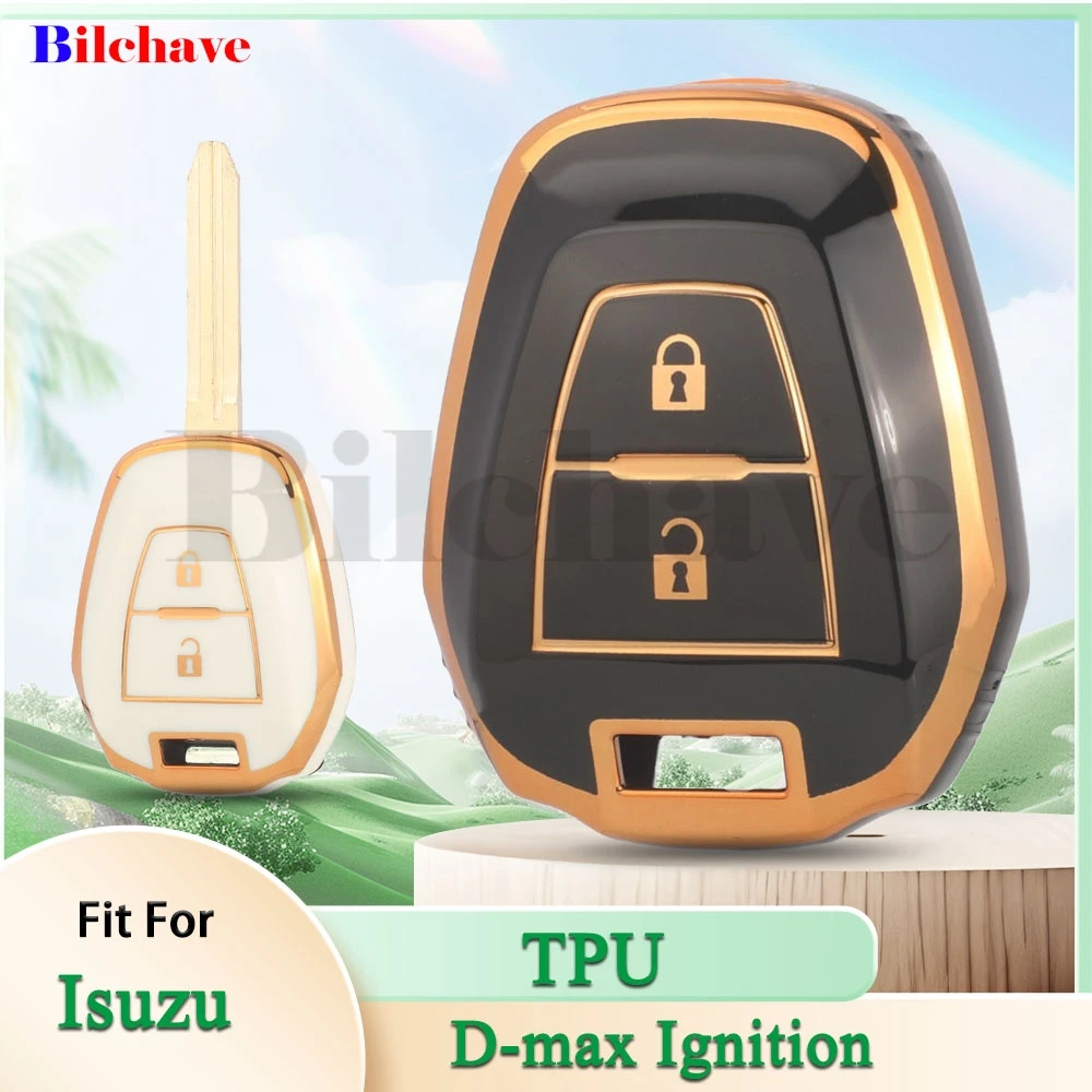 Jingyuqin 2 Buttons Soft Fashion TPU Remote Car Key Case Fob Fit For Isuzu D-max Ignition Remote Car Accessorie