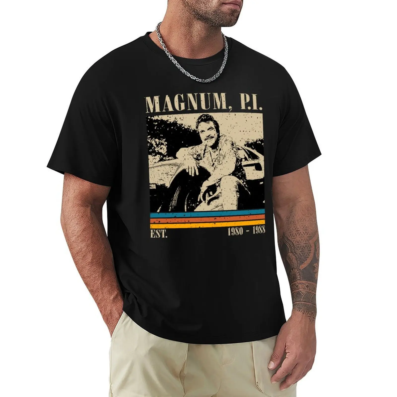 

Retro Magnum, P.I. Series T-Shirt valentines clothes customizeds blue lock big and tall t shirts for men