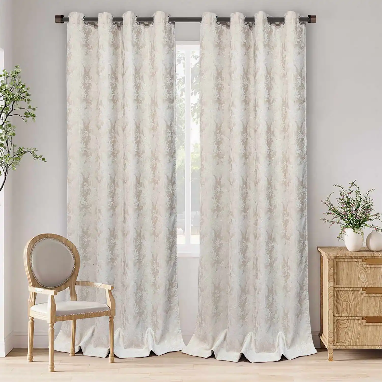 ضوء القهوة الكشمير الجاكار الغابات المطيرة نبات تعتيم ستائر غرفة النوم ، غرفة المعيشة الحرارية معزول غرفة سواد الستائر #4