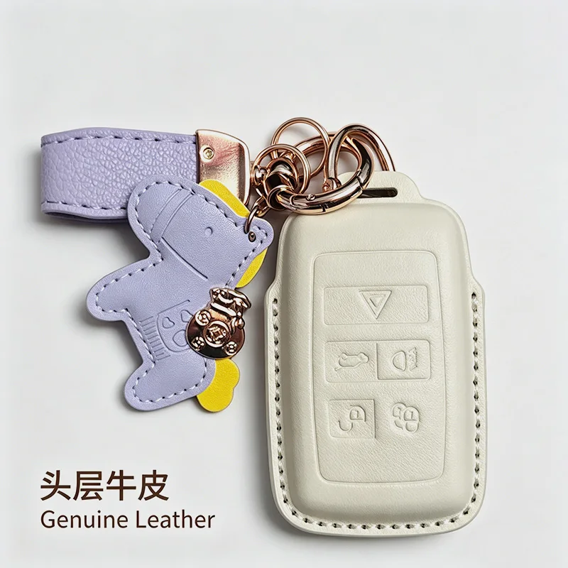 Genuine Leather Car Key Case Cover Fob for Land Rover Rang Rover Sport Discovery Freelander 2 Evoque Velar for JAGUAR XF XJ XE