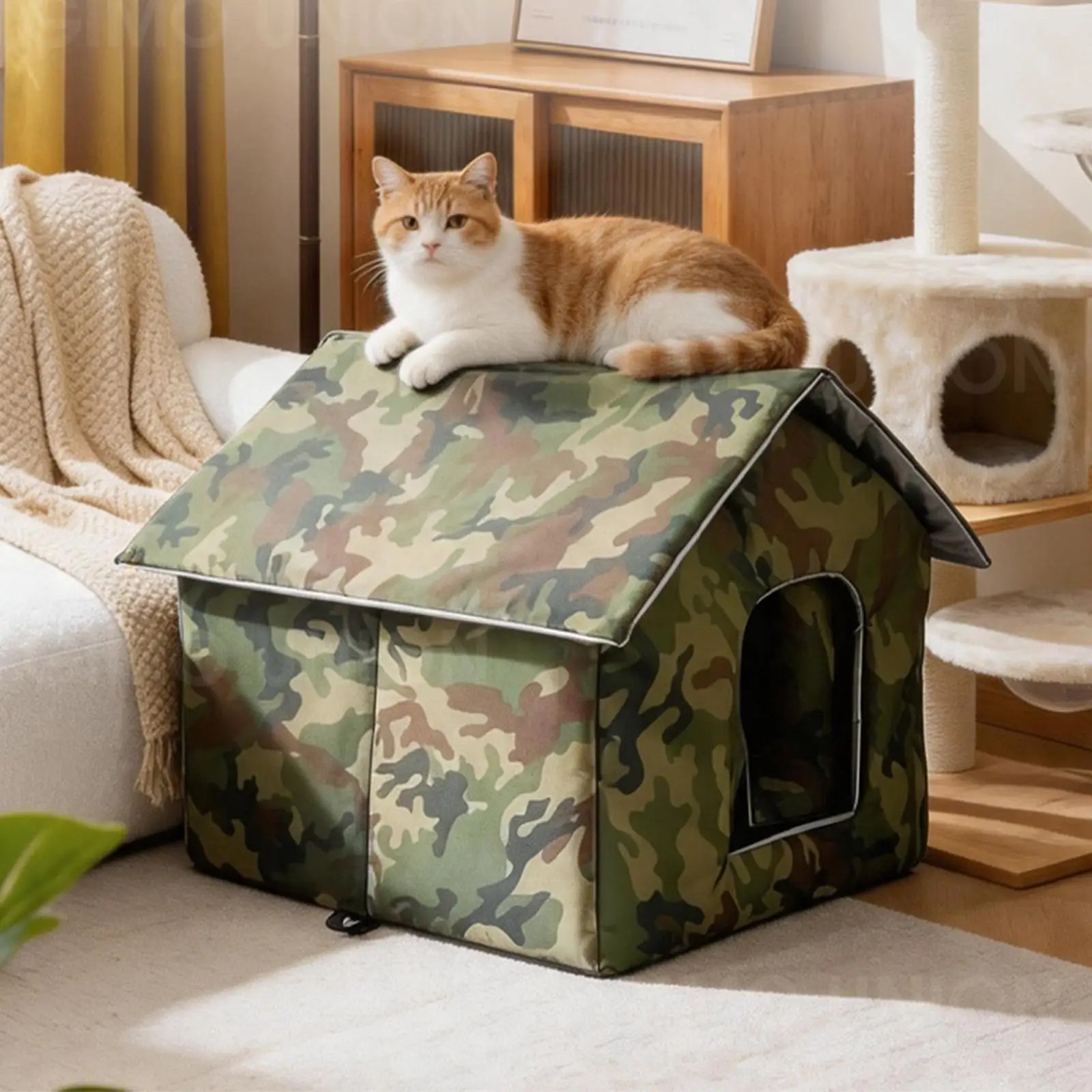 

Summer Cat House Thermal Insulation 3 Layer With Ice Packs Air Conditioner Cat House For Kitten Puppy Dog Living Room Balcony