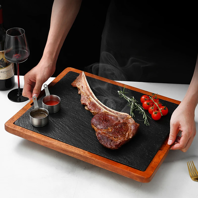 

Steak stone placemat anti-soup spillage dinner plate sushi plate slate flat steak plate