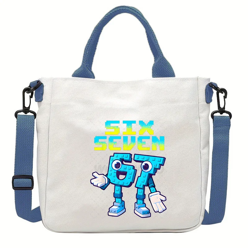 

67 Six Seven Funny Number Print Shoulder Bag Canvas Women Y2K Style Messenger Bag Student Fashion CrossBody Bag for Boys Girls