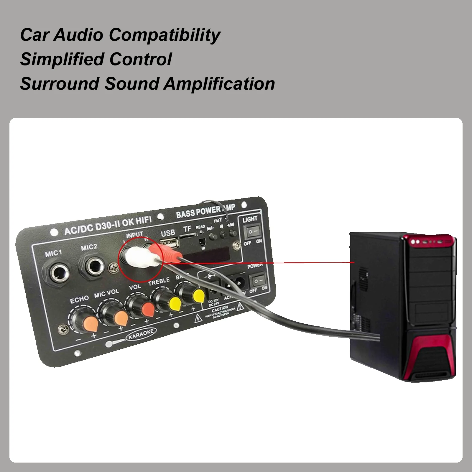 Car Amp Wireless Stereo Display Card Slot USB MP3 Audio Decoding Board For Women Men Speakers Home Sound System Karaoke Road