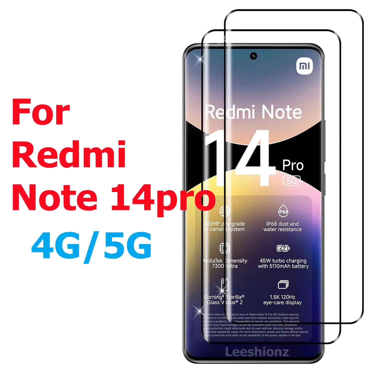 

Full Cover Screen Protector Protective Film For Redmi Note 14pro Curved Tempered Glass