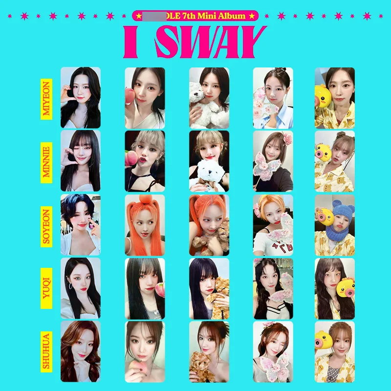 5Pcs/Set (G)I-DLE Girl Idol New Album I SWAY Series Photocards ShuHua MiYeon Minnie SoYeon YuQi HD Printd Lomo Cards Fans Gift