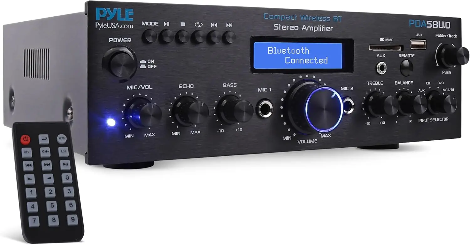 Pyle Bluetooth Home Stereo Amplifier Receiver | Home Audio Equipment