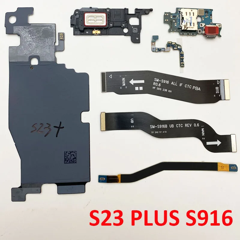 For Samsung Galaxy S23 Plus S916U S916B S916E WIFI Signal Antenna Loudspeaker NFC Wireless Coil Charging Board 5G mmWave Cable