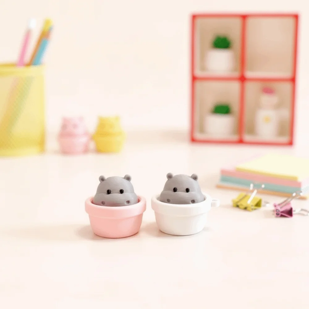 Finger Button Clicker Fidget Keychain Soft Slow Rebound Cartoon Animals Clicking Pressure Relief Cute Funny