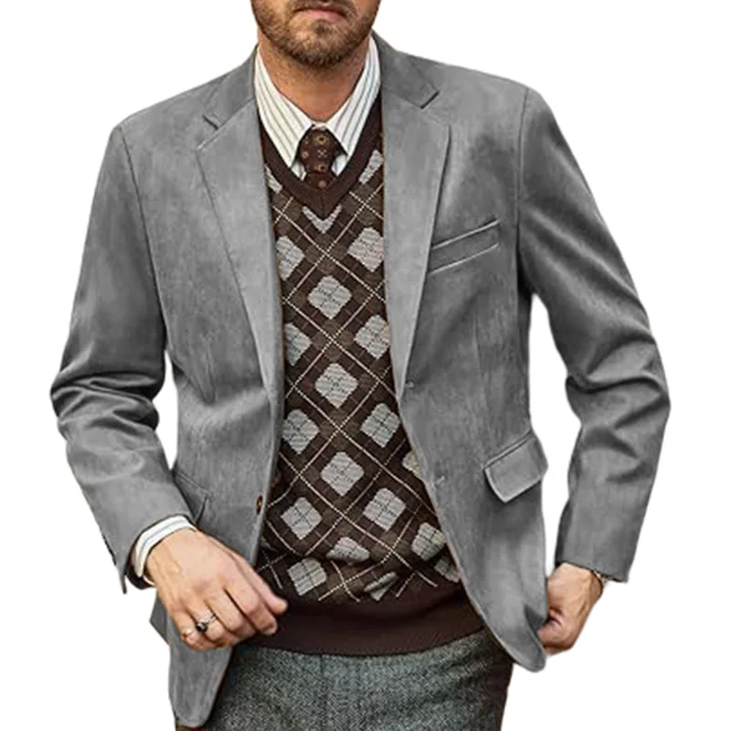 Traje clásico para hombre, chaqueta de traje informal Retro americana clásica Avant-Garde, marca de moda con temperamento para hombre