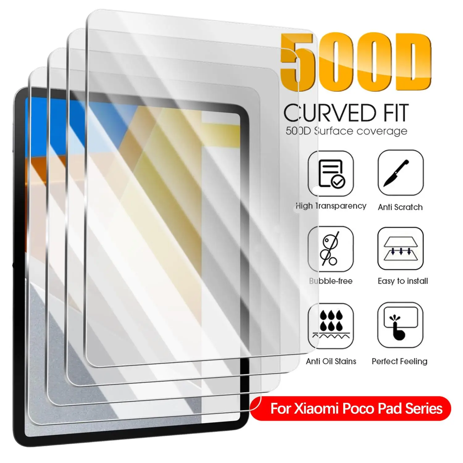 1/2Pack For Xiaomi Poco Pad M1/X1 5G Tempered Glass Screen Protector Tablet Anti Scratch HD Protective Film For Mi POCO Pad