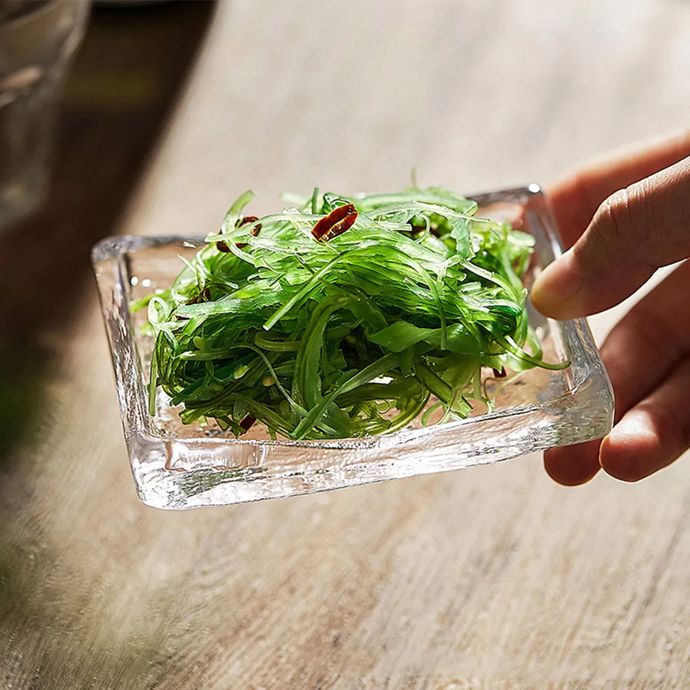 Glacier Dipping Dish Premium Glass Sauce Dish Compact Lightweight Non-Toxic Anti-Corrosion Condiment Holder for Family