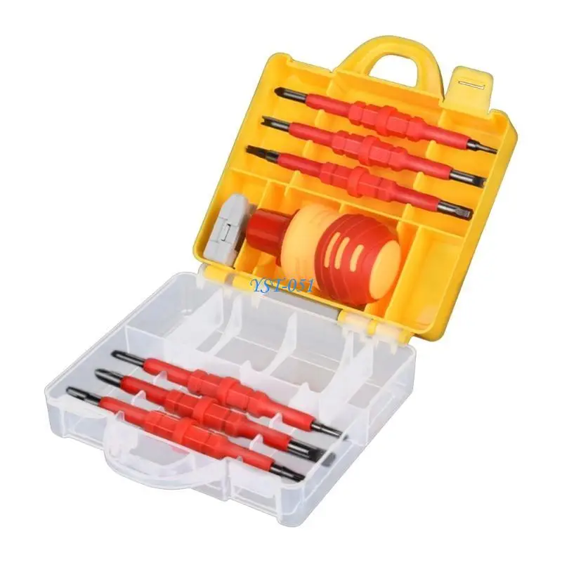 

E15A 14Piece Insulated Screwdriver Set Insulated Tools Electrical Screwdriver Strong Electrician Screwdrivers