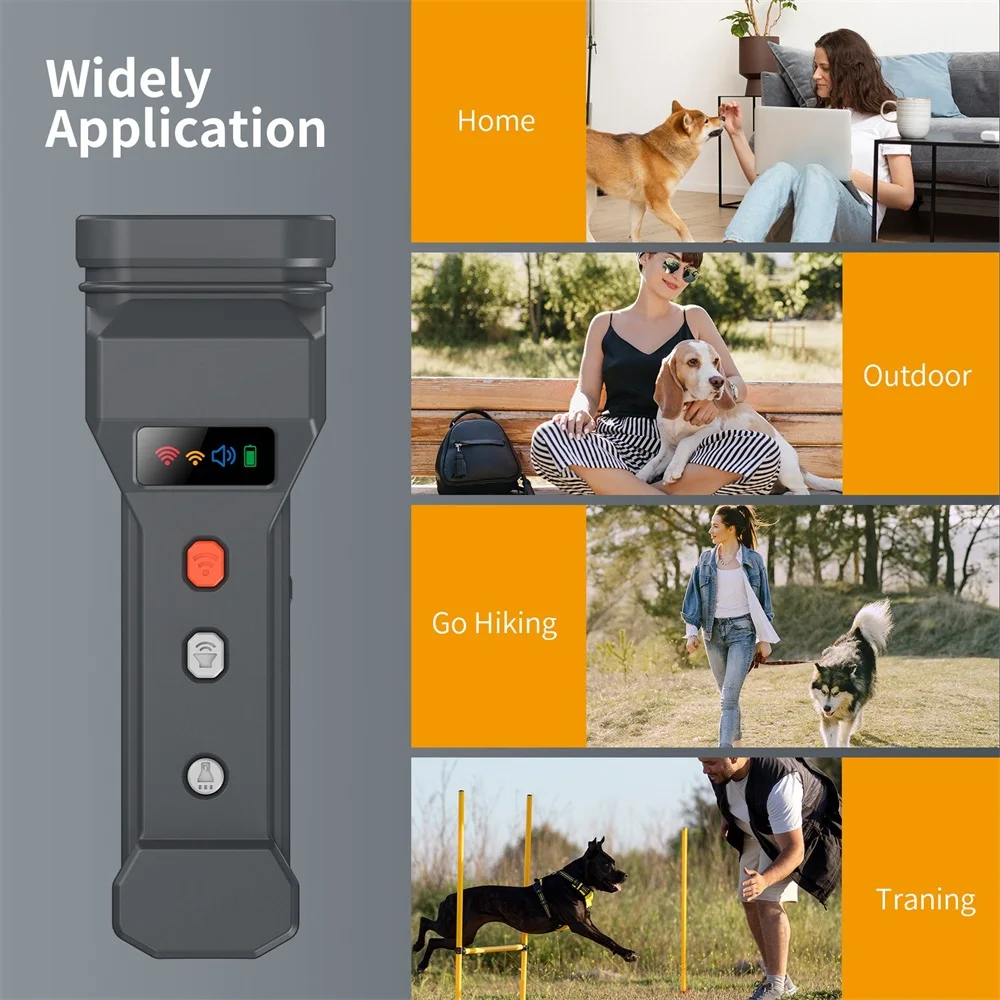 USB Rechargeable Sonic Dog Repeller With Dual Ultrasonic Emitter And High-Frequency LED Flashlight, Anti-Barking Device