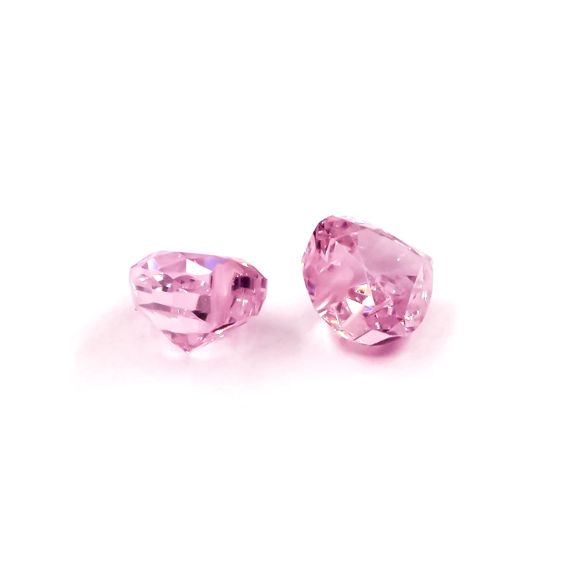 JIANGYUANGEMS 02#Pink Heart Crushed Ice Cut Cubic Zirconia Stone 5A 5x5mm Zircon Loose CZ Synthetic Gemstone For Jewelry Making