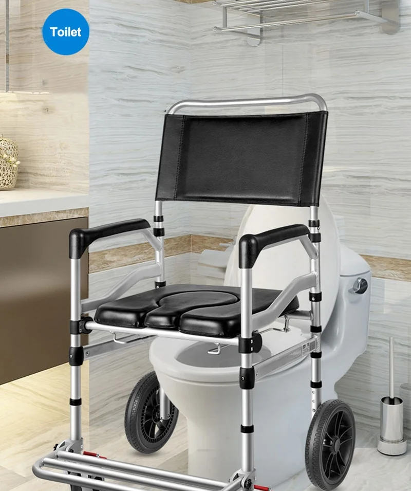 Hot selling Ksitex shower elderly toilet commode patient transfer lift chair with toilet wheels