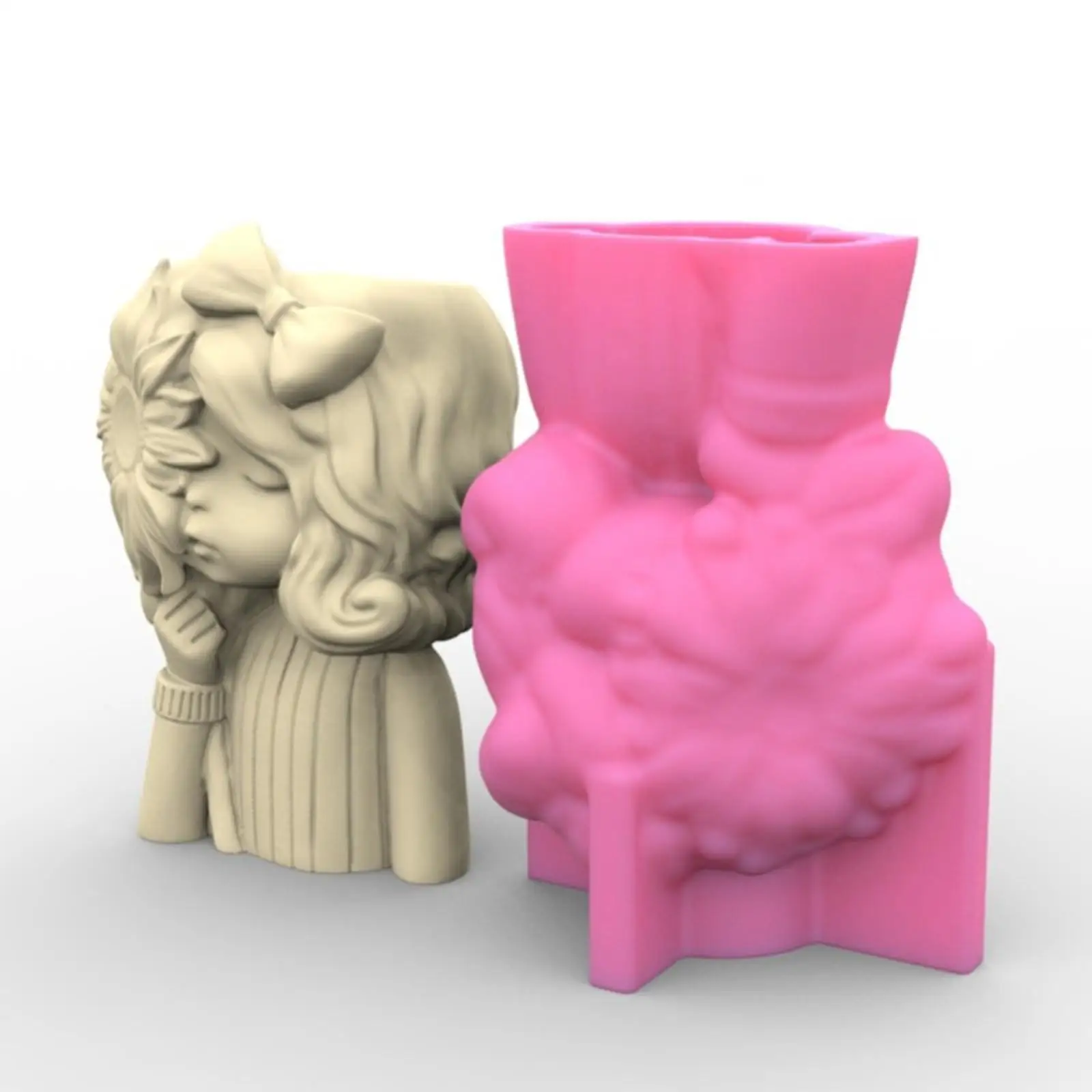 

Planter DIY Epoxy Resin Homemade Girl Flower Pot Silicone Mould