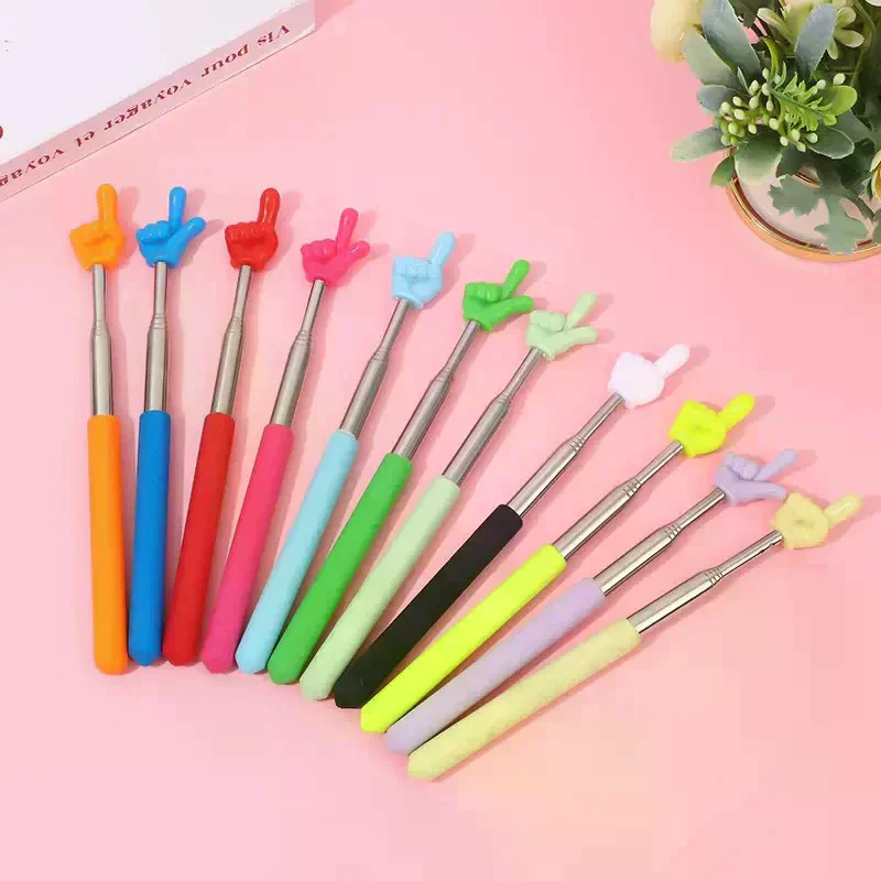 Retractable Teacher Pointer Finger Design StainlessSteel Telescopic School Teaching Pointer Stick Teacher Supplies For Classroom