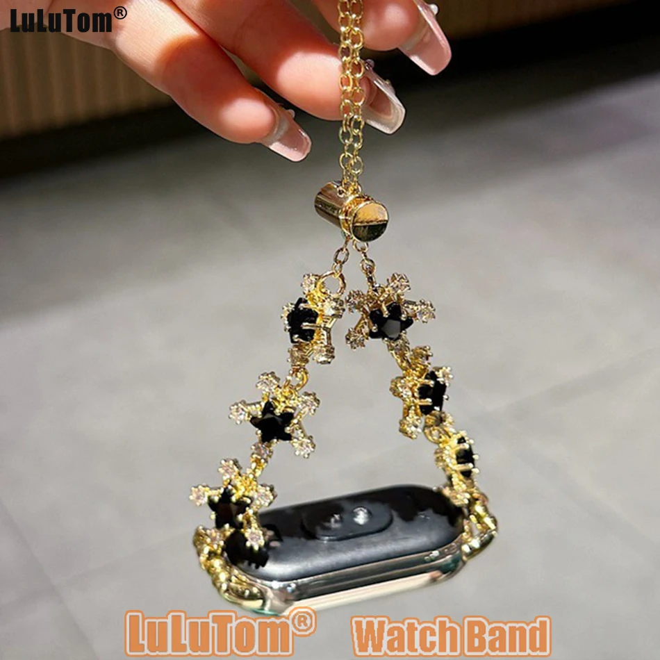 

Strap For Xiaomi Mi Band 10 9 8 Pro Luxury Shiny Star Diamond Watchband For Miband 8Pro 9 Pro Fashion Metal Bracelet Wristband