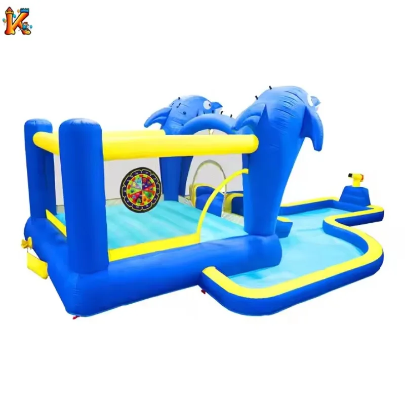 رائجة البيع منزلق مائي قابل للنفخ مع حمام سباحة للعب المائي للأطفال والأنشطة الخارجية واللعبة #3